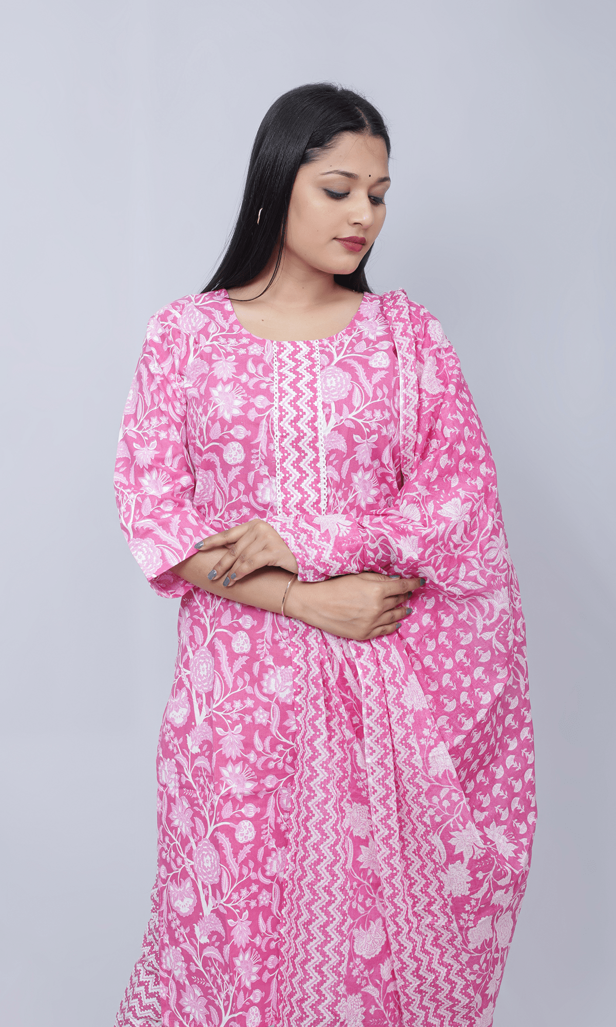 Petal Touch Floral Suit with Dupatta