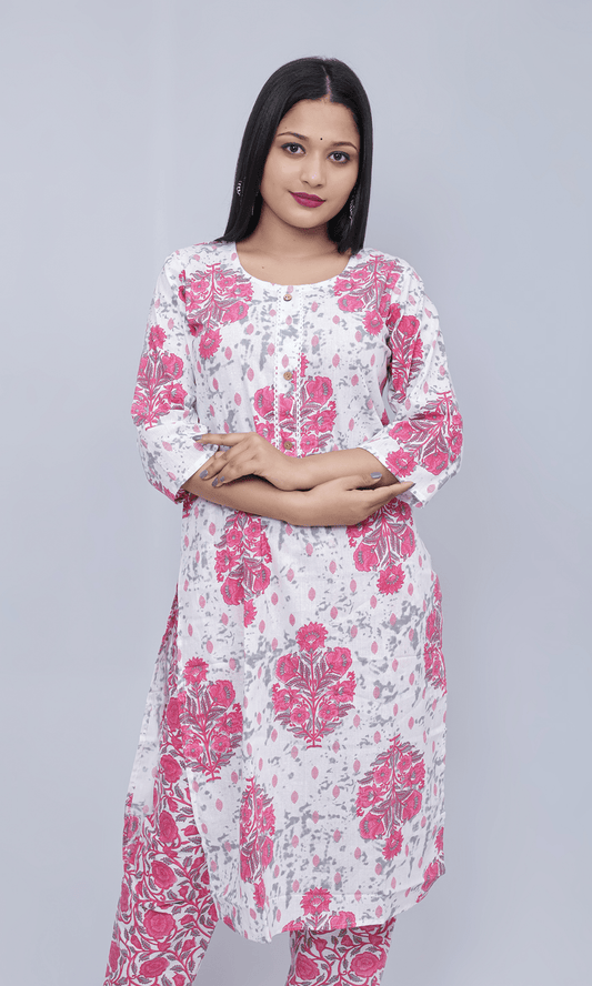 Floral Print Kurti with Pant