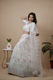 White Grace Net Wedding Lehenga