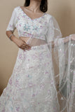 White Grace Net Wedding Lehenga