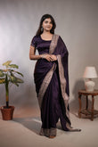 Royal Purple Satin Saree