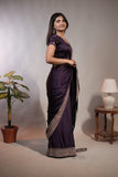 Royal Purple Satin Saree