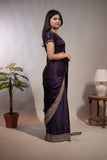 Royal Purple Satin Saree