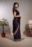 Royal Purple Satin Saree