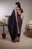 Royal Purple Satin Saree