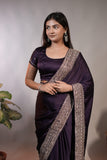 Royal Purple Satin Saree