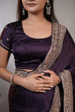 Royal Purple Satin Saree