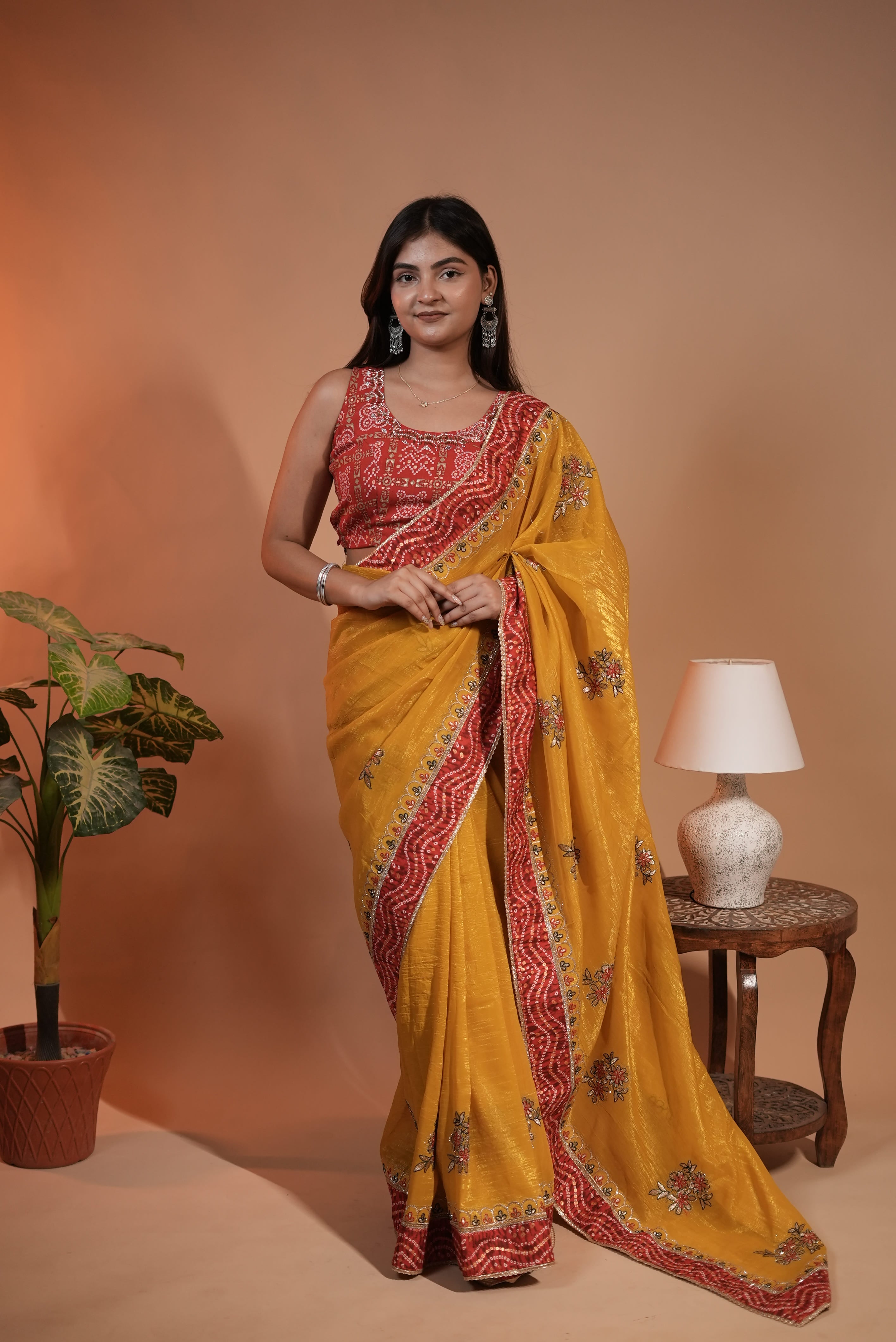 Premium Yellow Fendi Saree