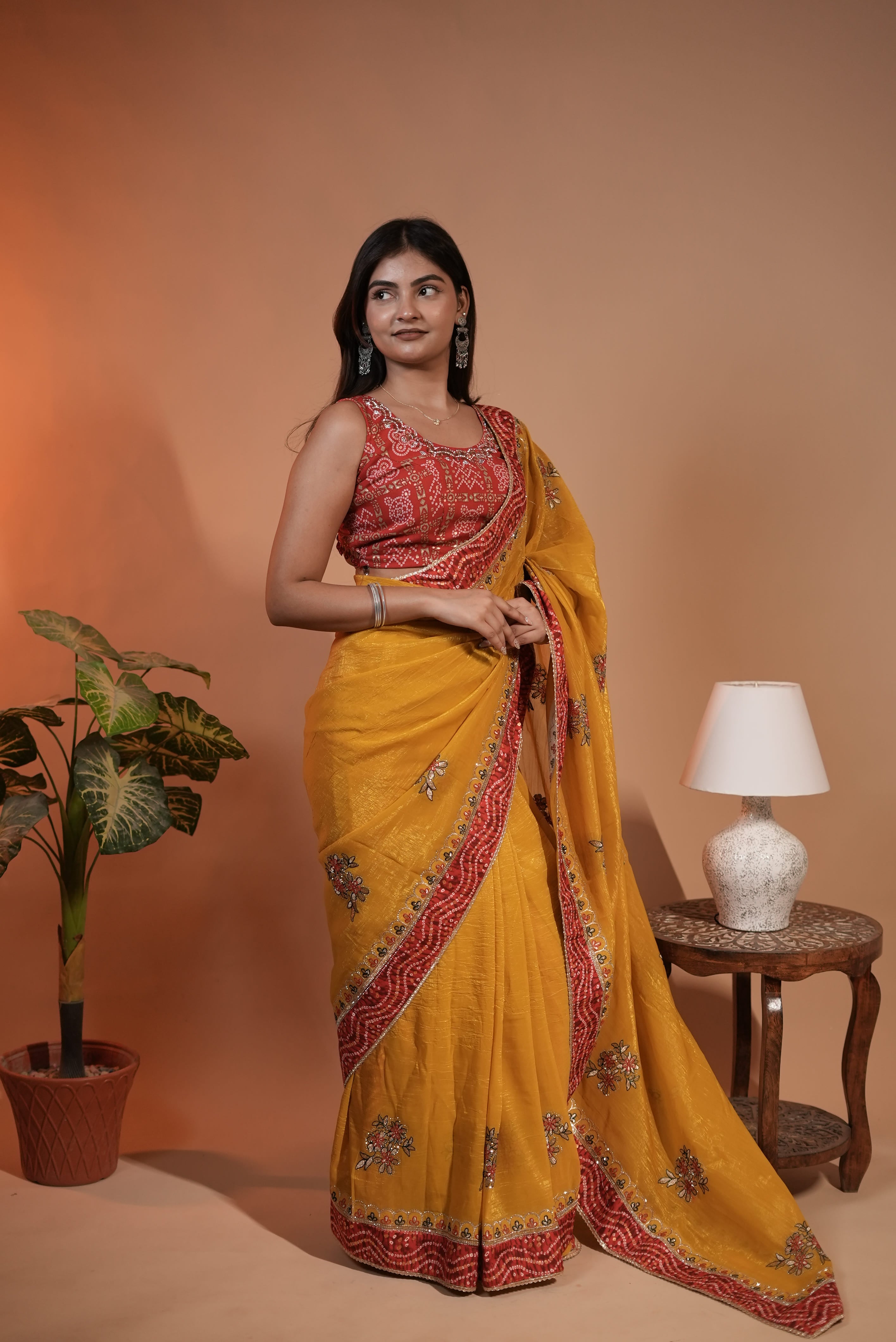 Premium Yellow Fendi Saree