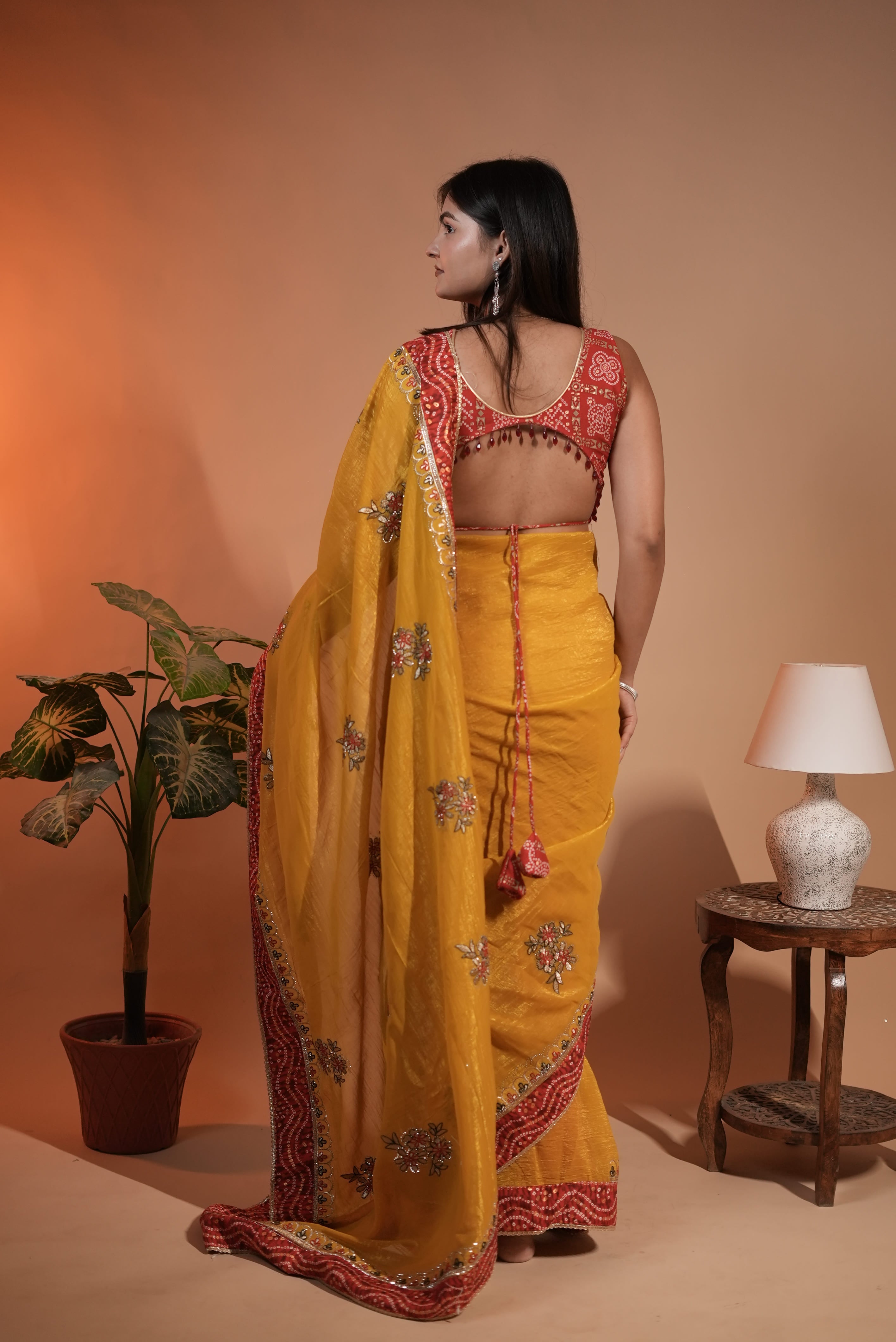 Premium Yellow Fendi Saree