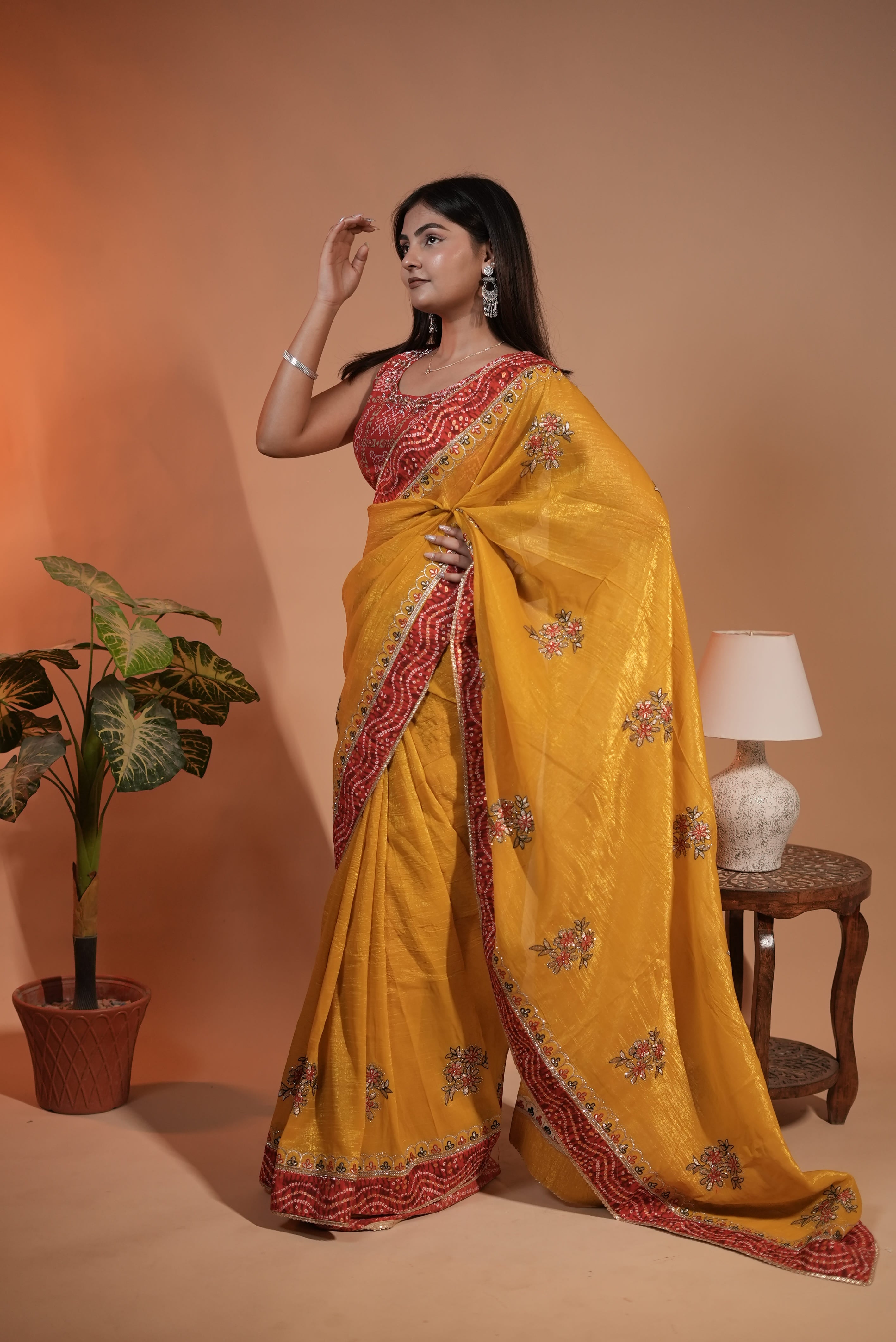 Premium Yellow Fendi Saree