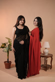 Black & Red Georgette Saree for Women