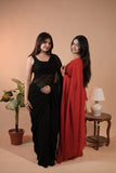 Black & Red Georgette Saree for Women