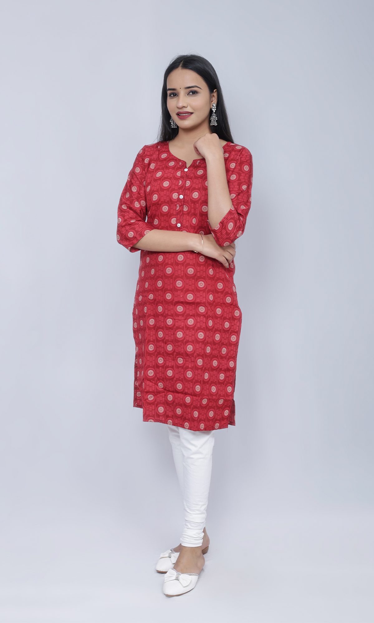 Printed Red Kurti
