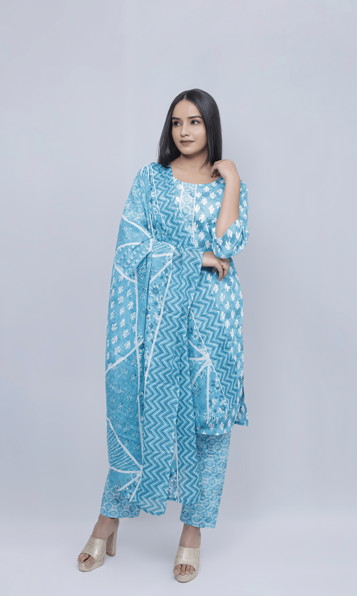 Fancy Print Salwar Suit Set