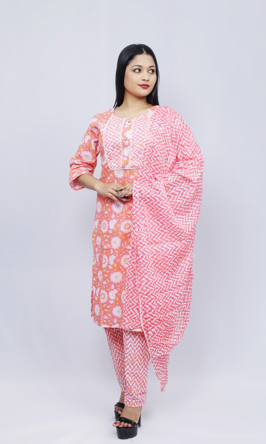 Cotton Bloom  Salawar Suit Set