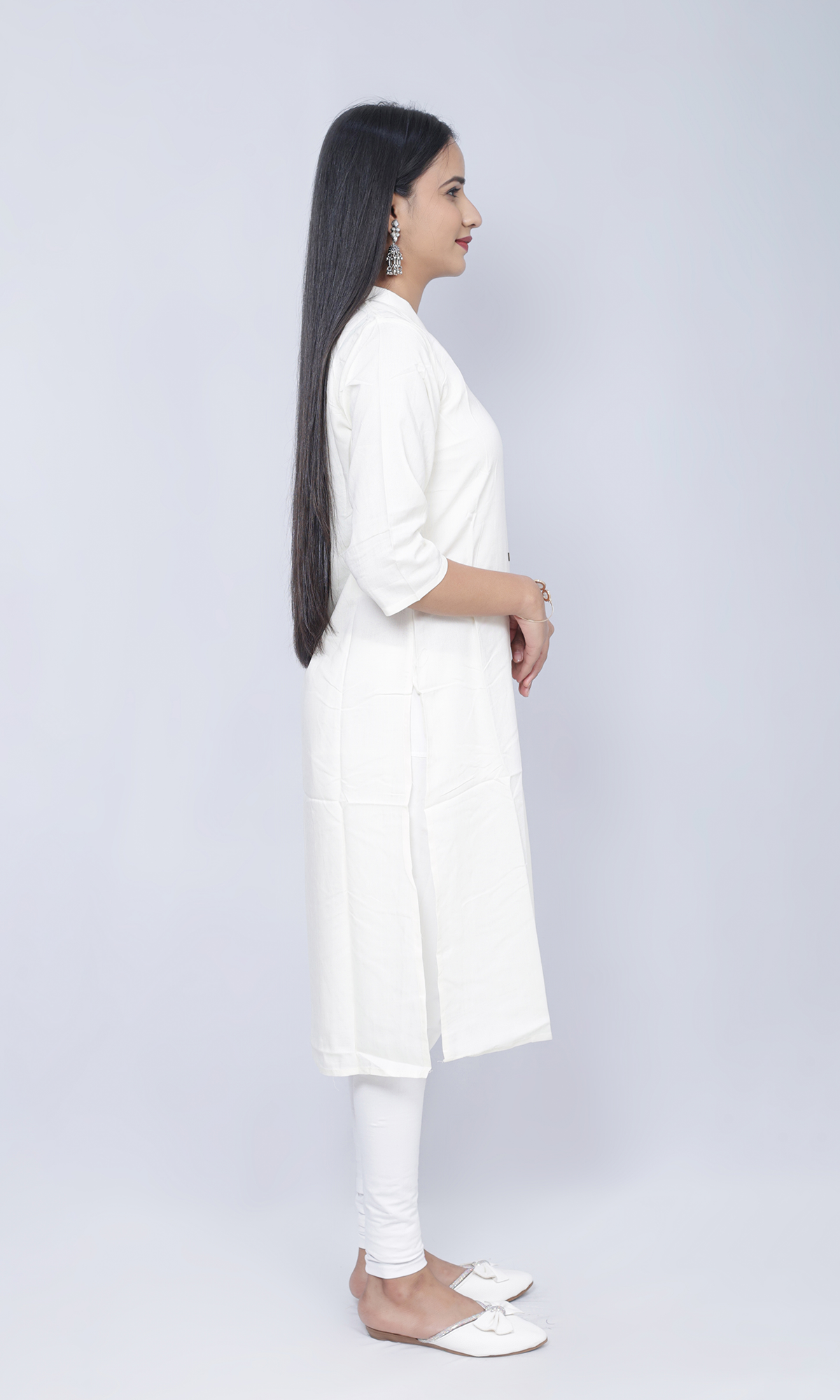 Plain White Kurti