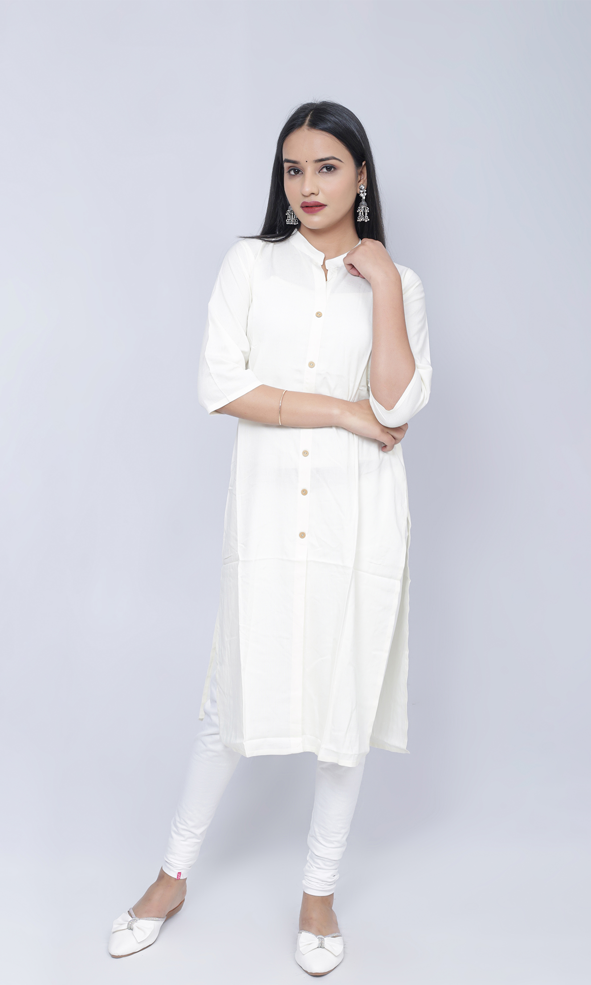 Plain White Kurti