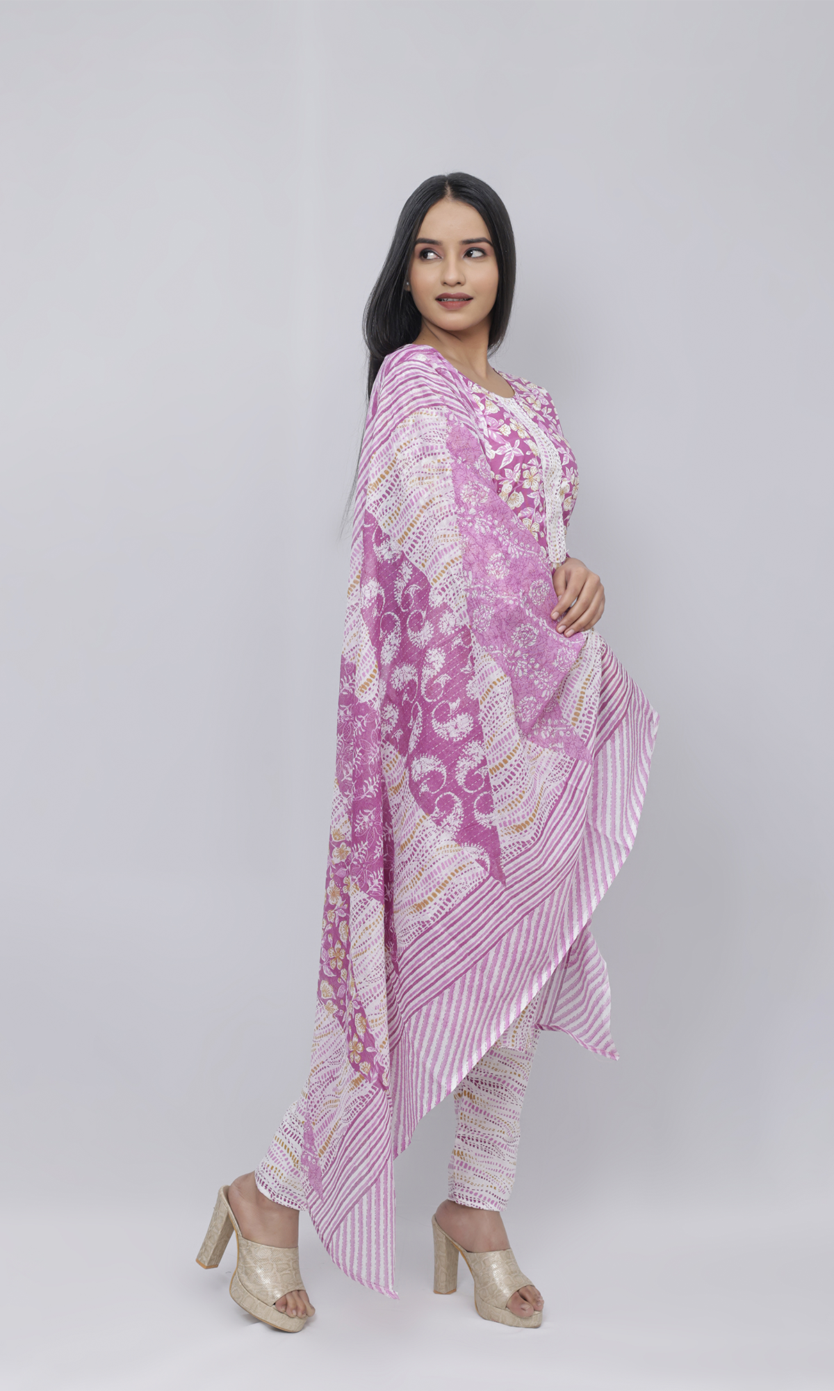 Floral Print salwar Suit with Dupatta