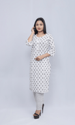 White Printed Salwar Suit