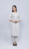 White Printed Salwar Suit
