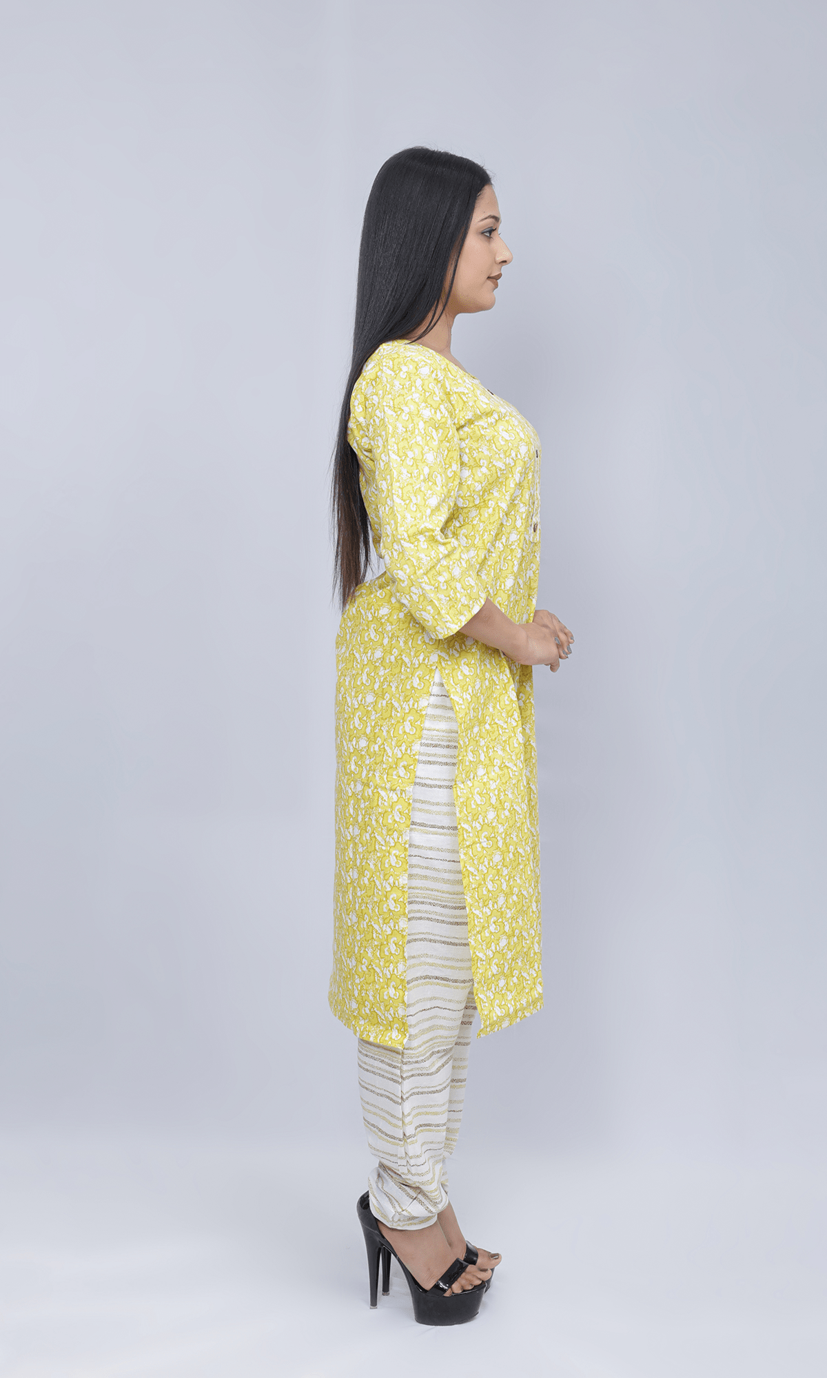 Simple Printed Cotton Kurti with Pant