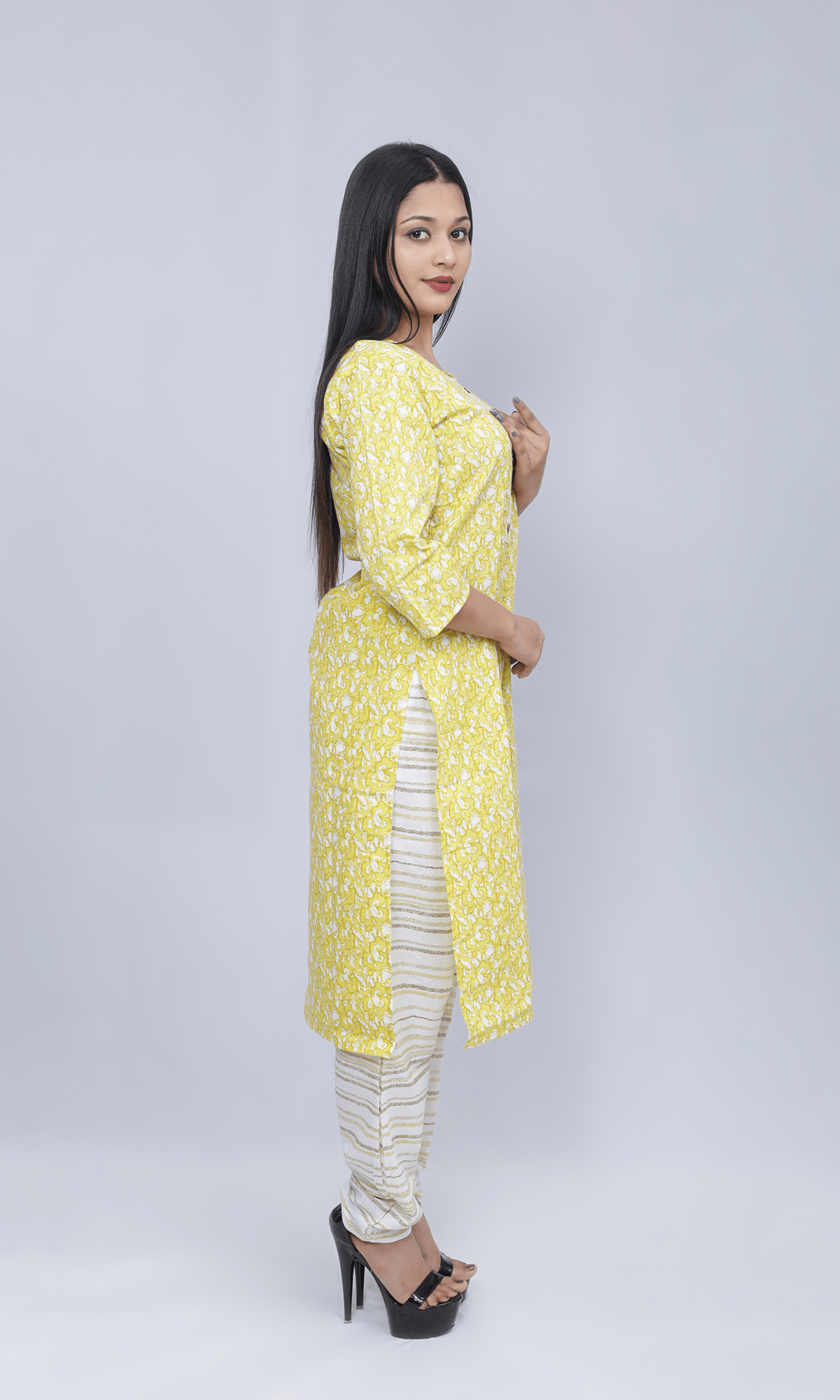 Simple Printed Cotton Kurti with Pant