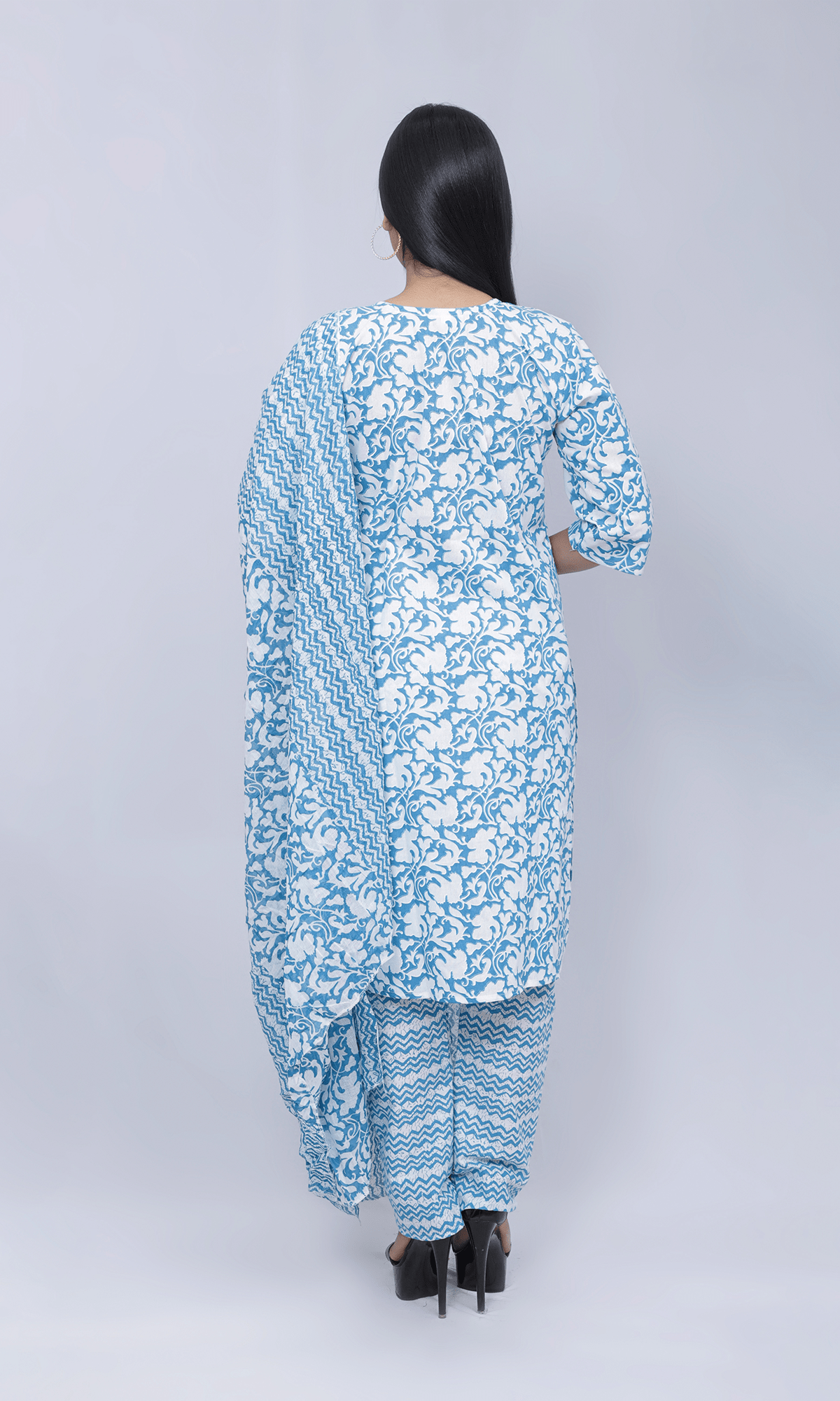 Simple Floral Print Suit