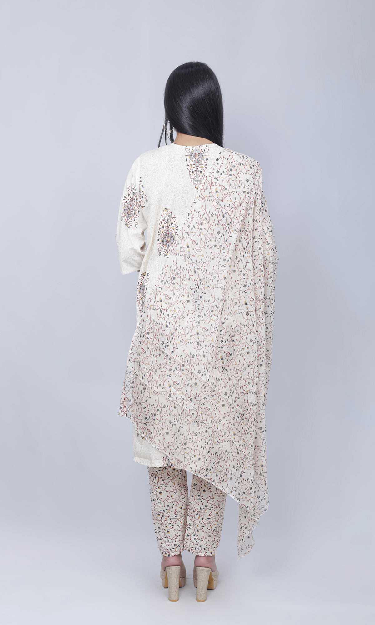 Floral Print Cotton Suit