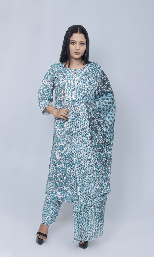 Floral Print Cotton Suit Salwar